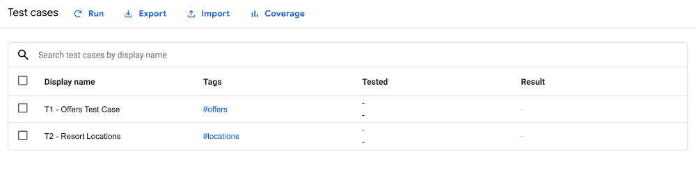 List of Test Cases