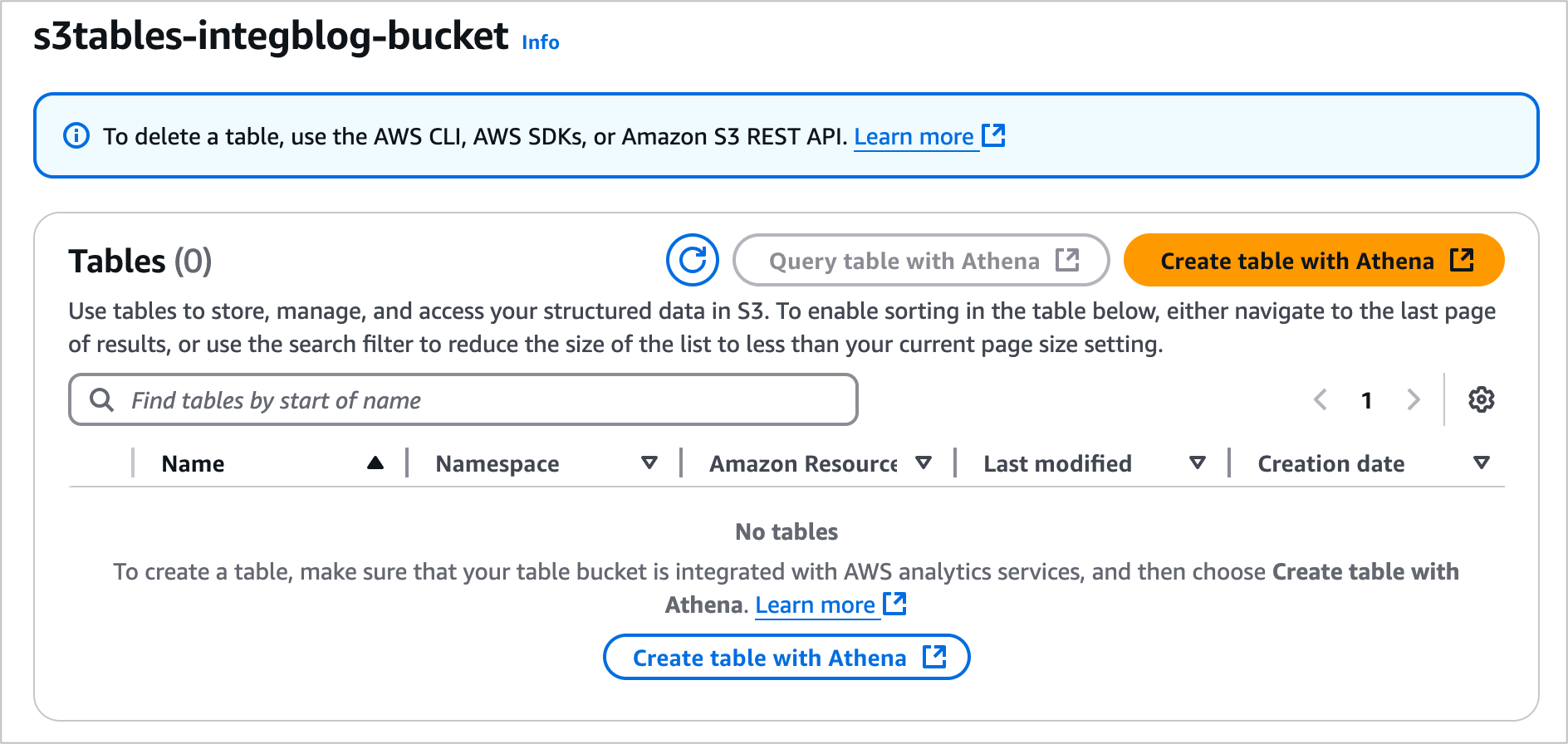 2. Create tables with Athena